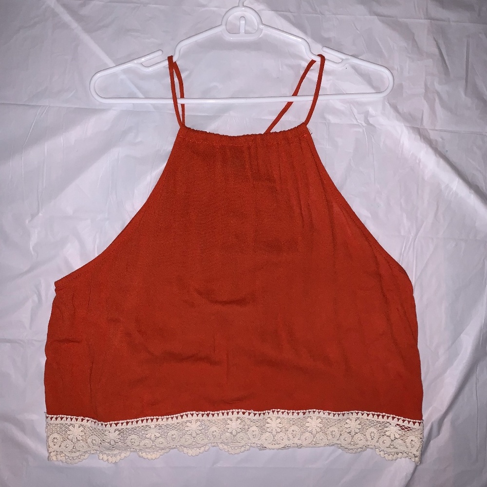 Rue 21 embroidered flowy Tank Top Orange